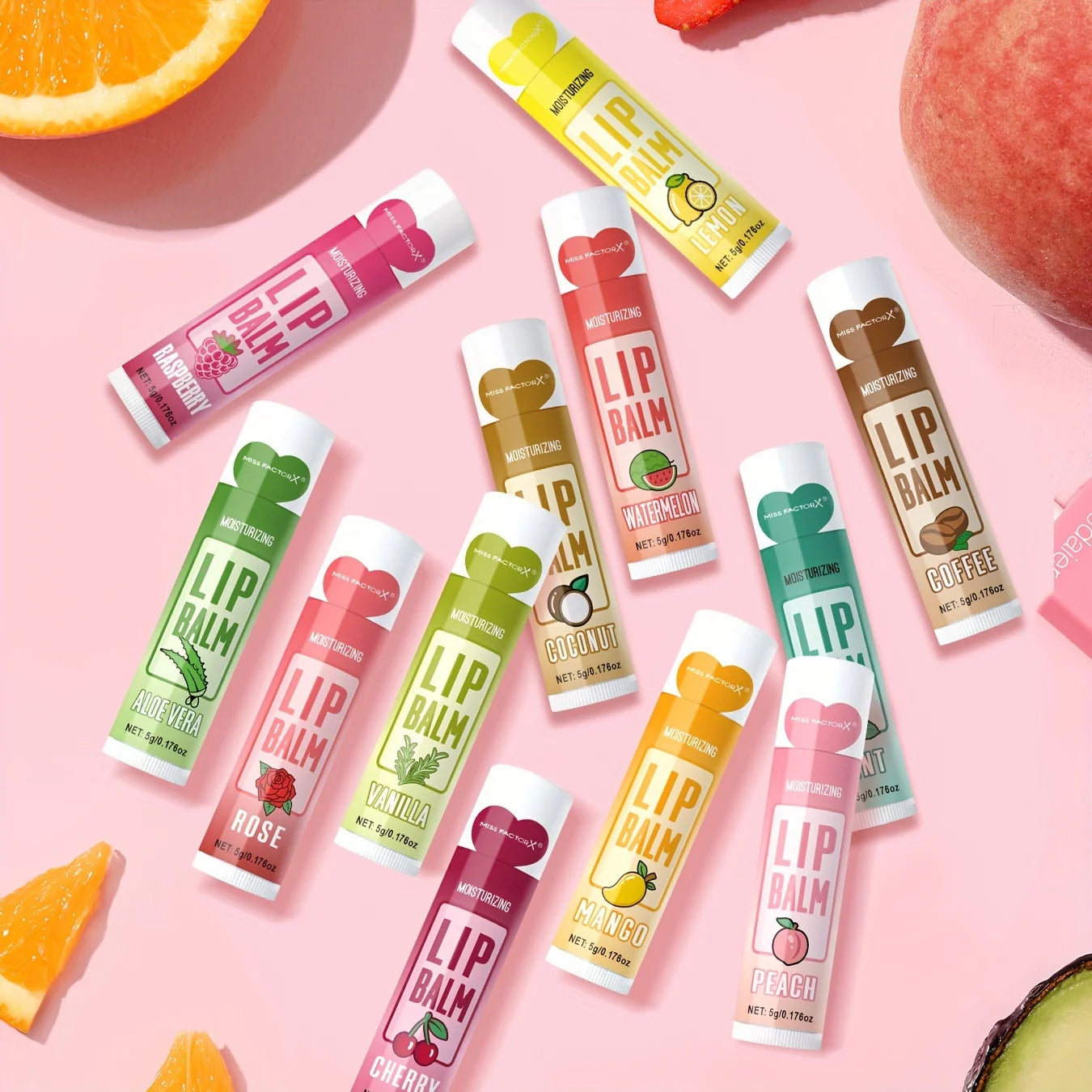 Lip Balm Set - 12-Piece Moisturizing and Exfoliating Care by Tidesmit Lip Care Tidesmit