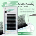 Yelix black 3D W-shape premade volume lash extension tray with smaller spacing for a natural, soft look.
