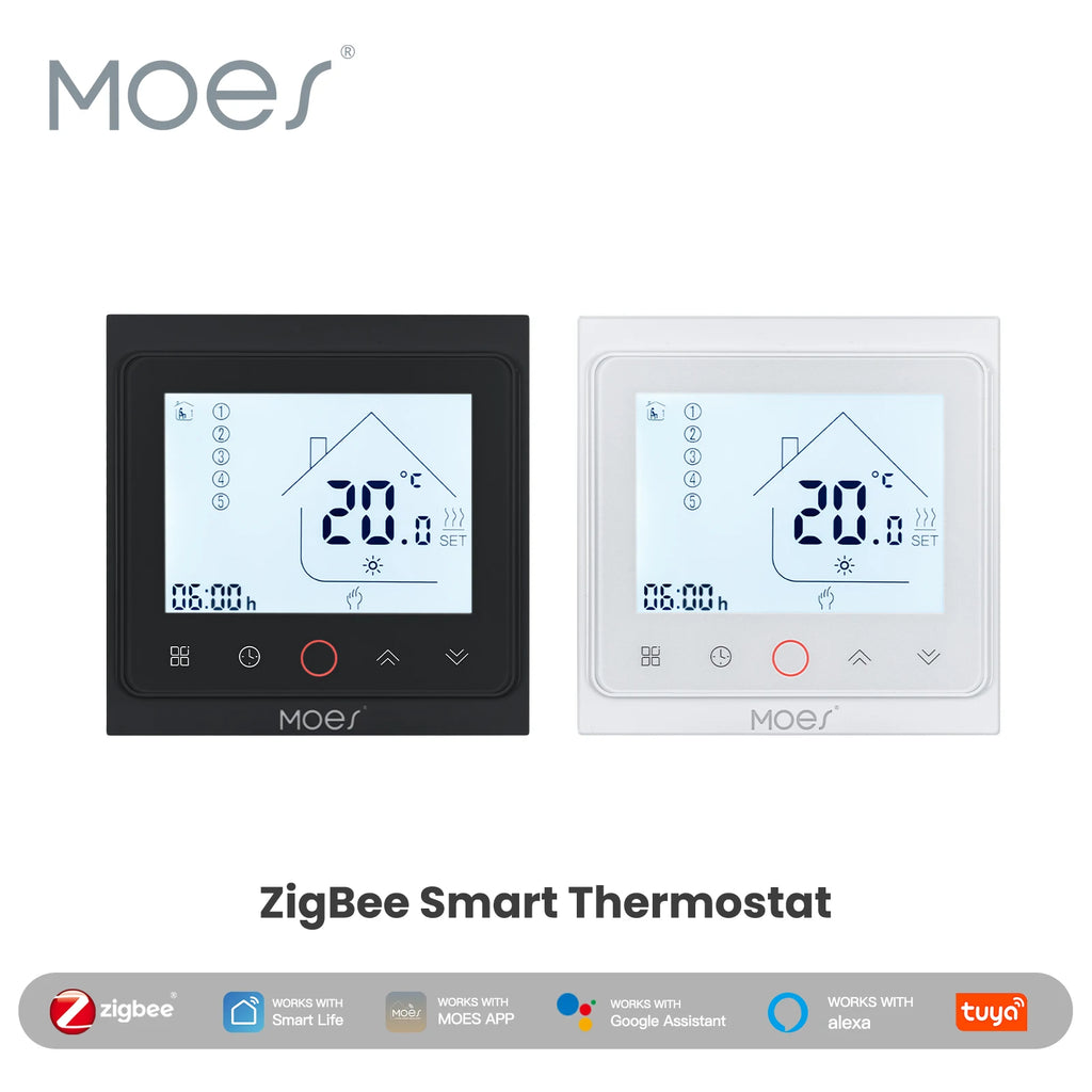 MOES Tuya ZigBee Smart Thermostat Room Temperature Control Water/Electric Floor Heating Gas Boiler Work With Alexa Google Home