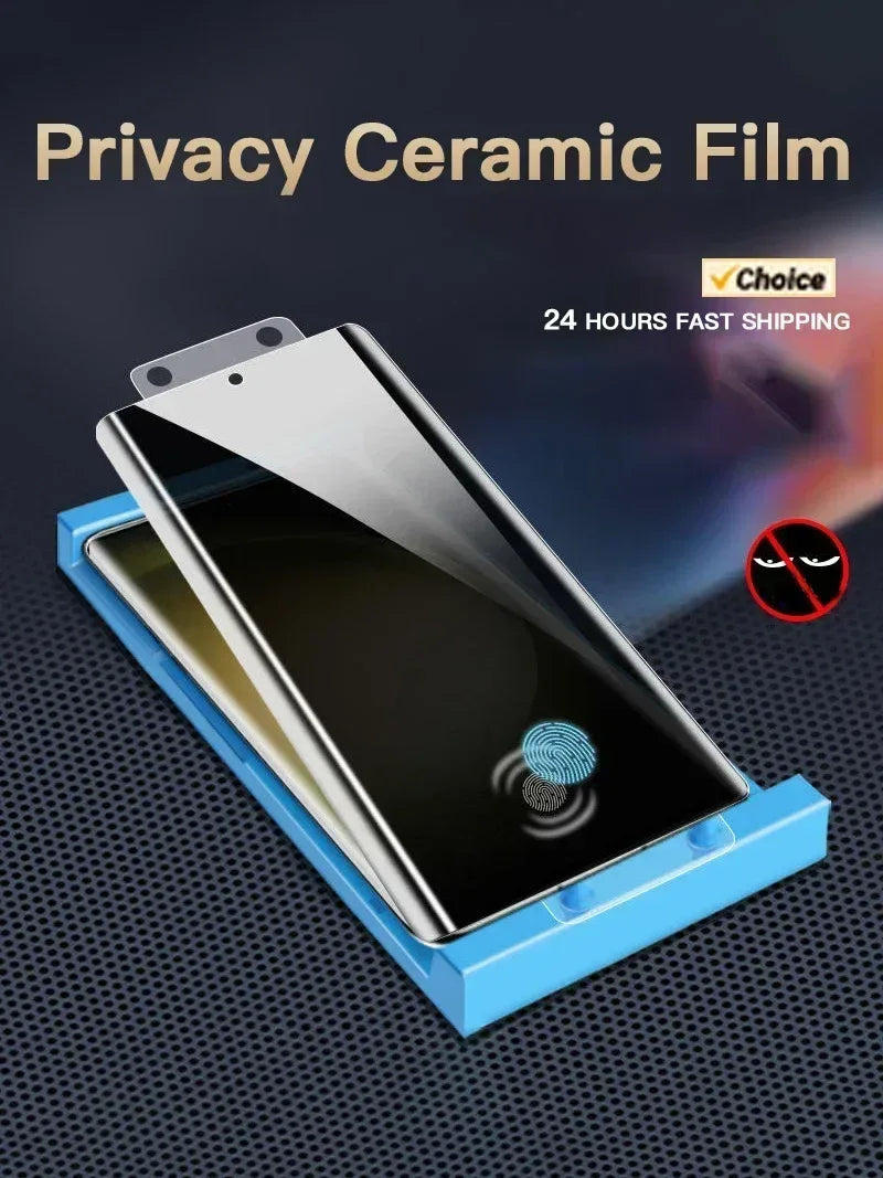 Privacy Ceramic Screen Protector for Samsung Galaxy S24 Ultra For Galaxy S23 Ultra 2PCS Tidesmit