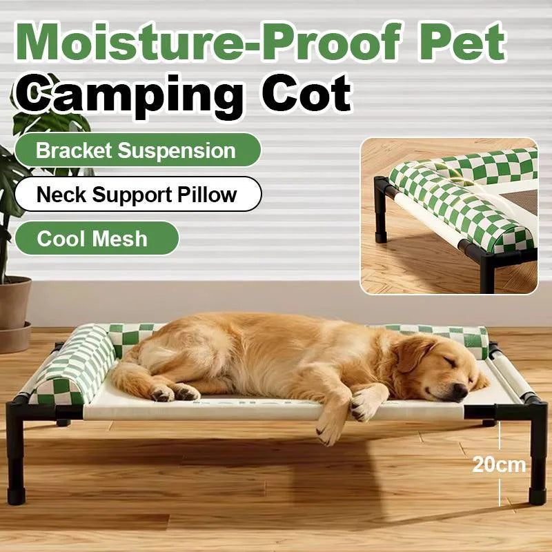 New Style Raised Mesh Cat Dog Off-The-Ground Pet Bed Removable And Washable Breathable Pet Sofa Moisture-Proof With Pilloww