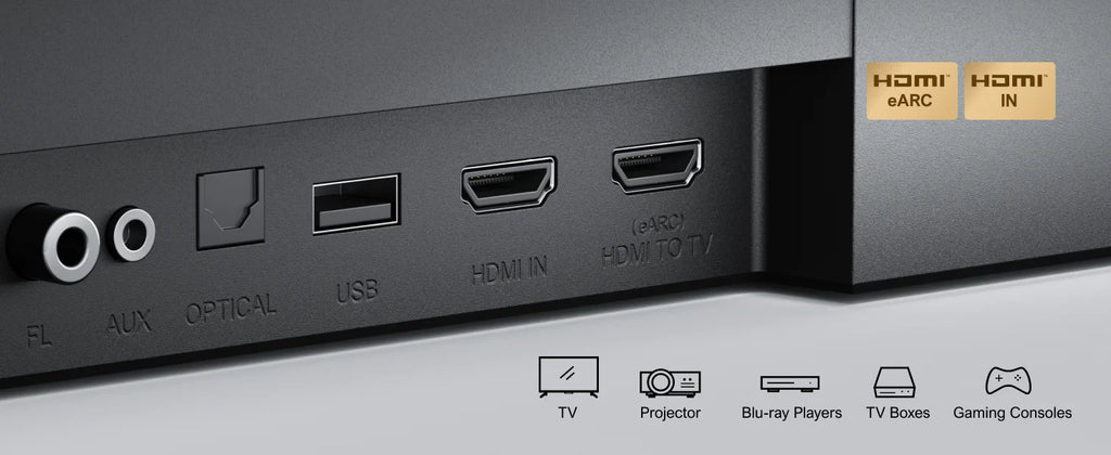 ULTIMEA 500W 7.1ch Dolby Atmos Soundbar with Wireless Subwoofer & 4 Surround Speakers, Home Theater System with APP Control