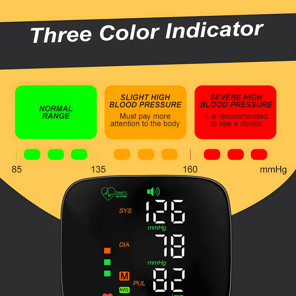 Touch Screen LED Rechargeable Wrist Blood Pressure Monitor English Voice Broadcast Tonometer BP Monitor Pulse