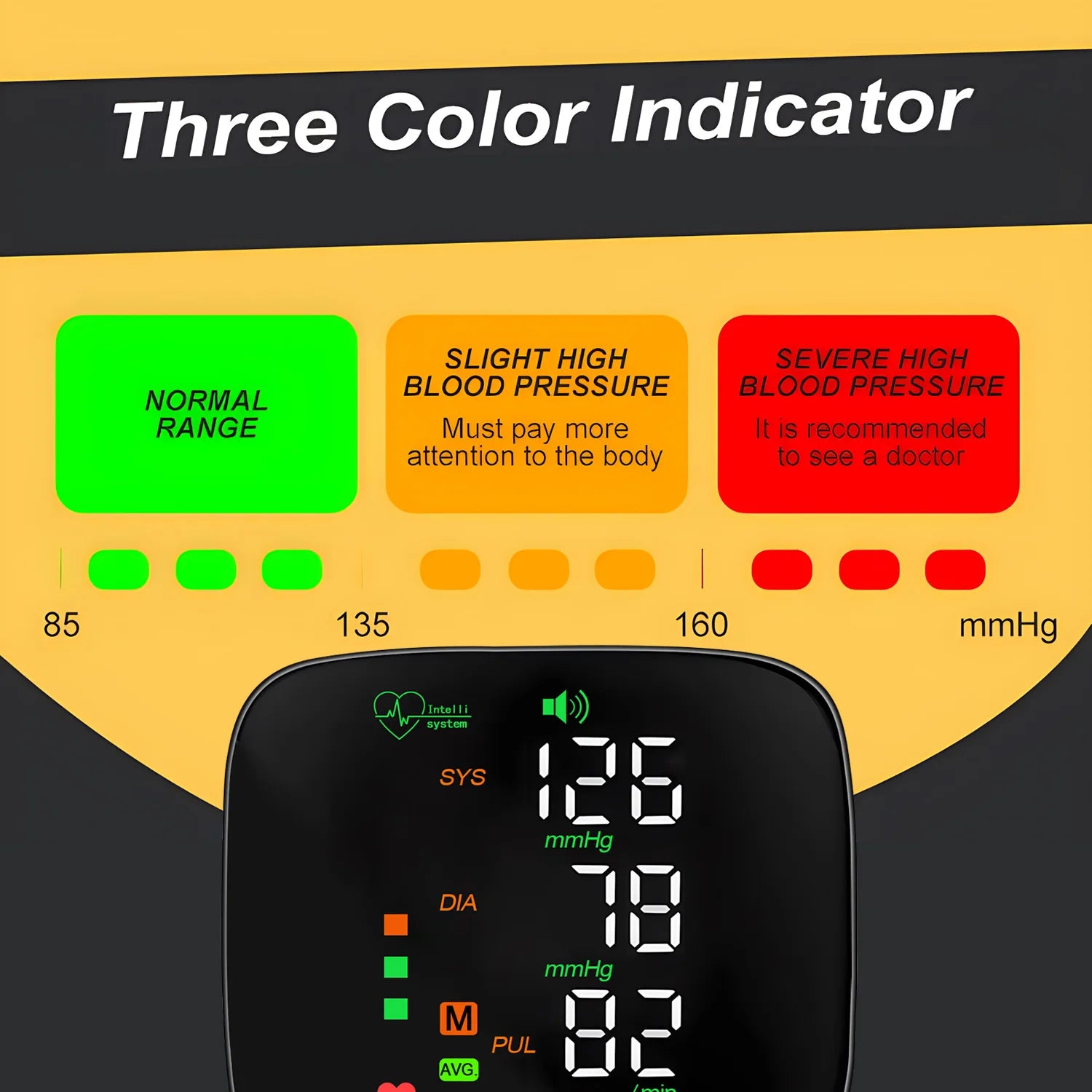 Touch Screen LED Rechargeable Wrist Blood Pressure Monitor English Voice Broadcast Tonometer BP Monitor Pulse