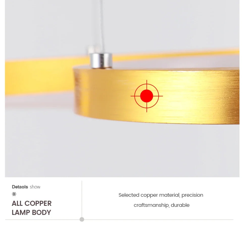 Modern Nordic LED Ring Light | Dimmable Minimalist Home Lamp 92cm Tidesmit