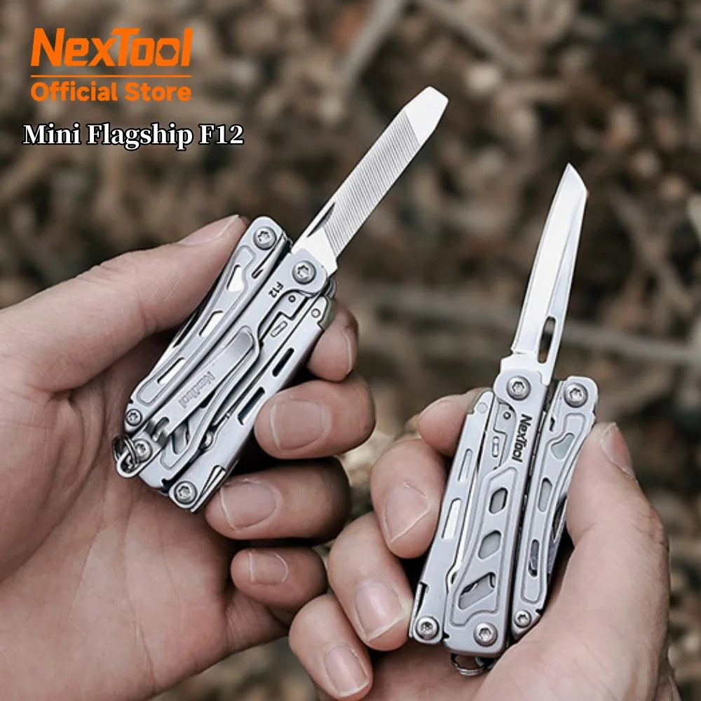 NexTool Keychain Mini Flagship F12 Folding Multi Tool 15 In 1 Screwdriver Pliers File Ruler Bottle Opener Scissors EDC Hand Tool