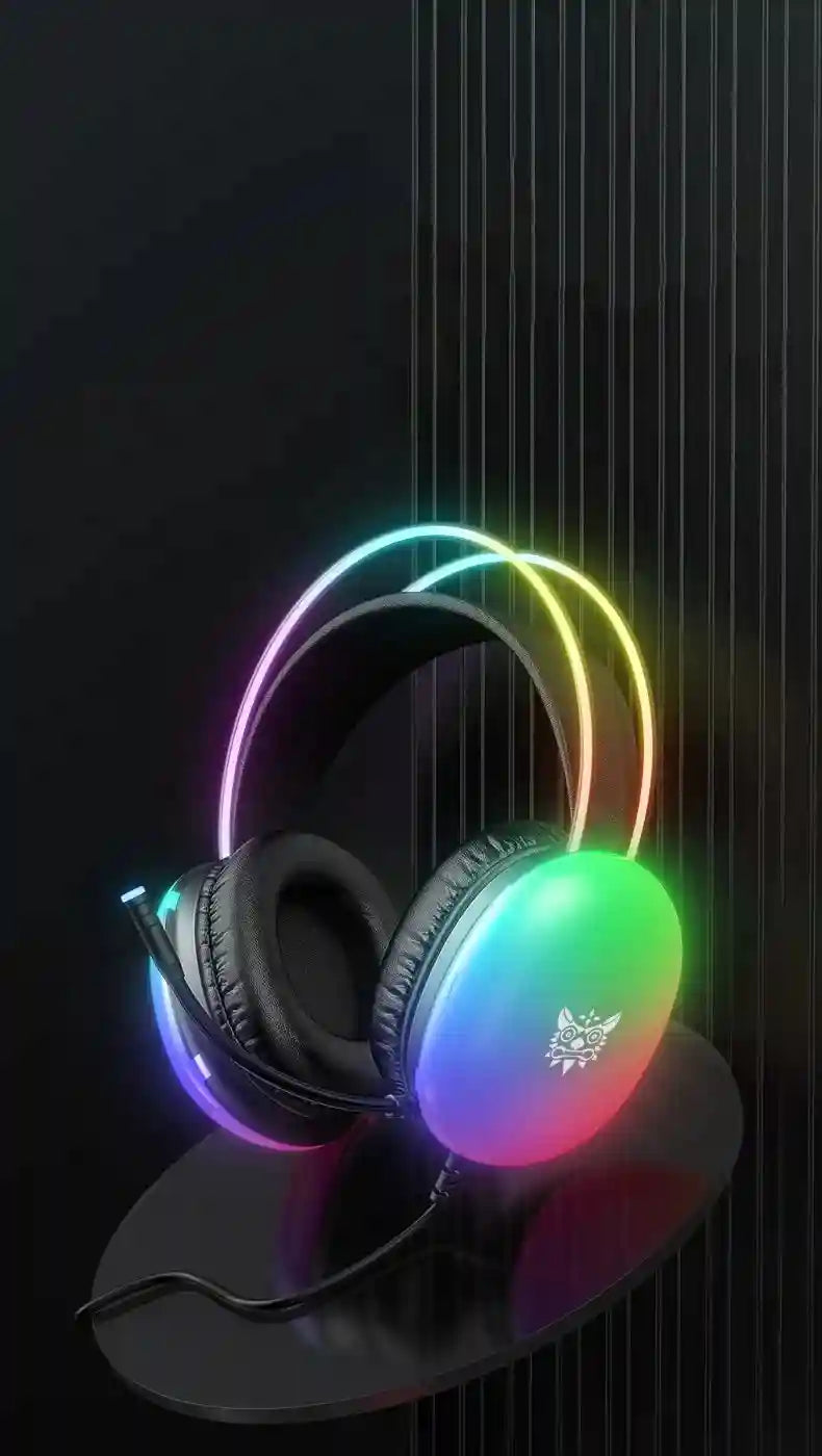 Gaming Headset with Noise Canceling Mic - Over-Ear Low Latency Black Tidesmit