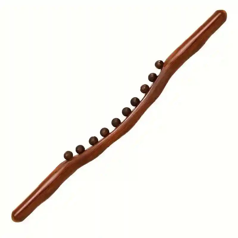 Abdominal Gua Sha Massage Stick: 20 Bead Wooden Roller for Muscle Relief Massage Roller 10 beads Tidesmit