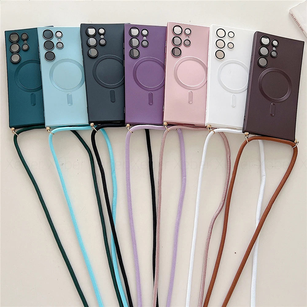 Samsung S25 Ultra Magnetic Case with Detachable Crossbody Lanyard Strap Tidesmit