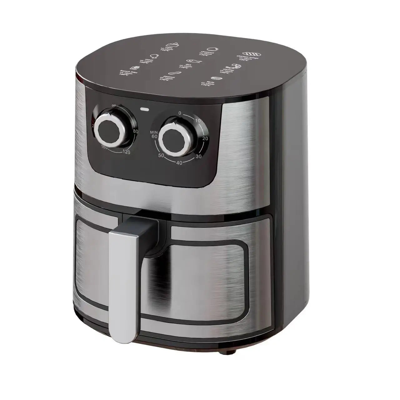 7L Air Fryer Big Capacity Stainless Steel Visible Electric Fryer Household Electric Oven Multi-function