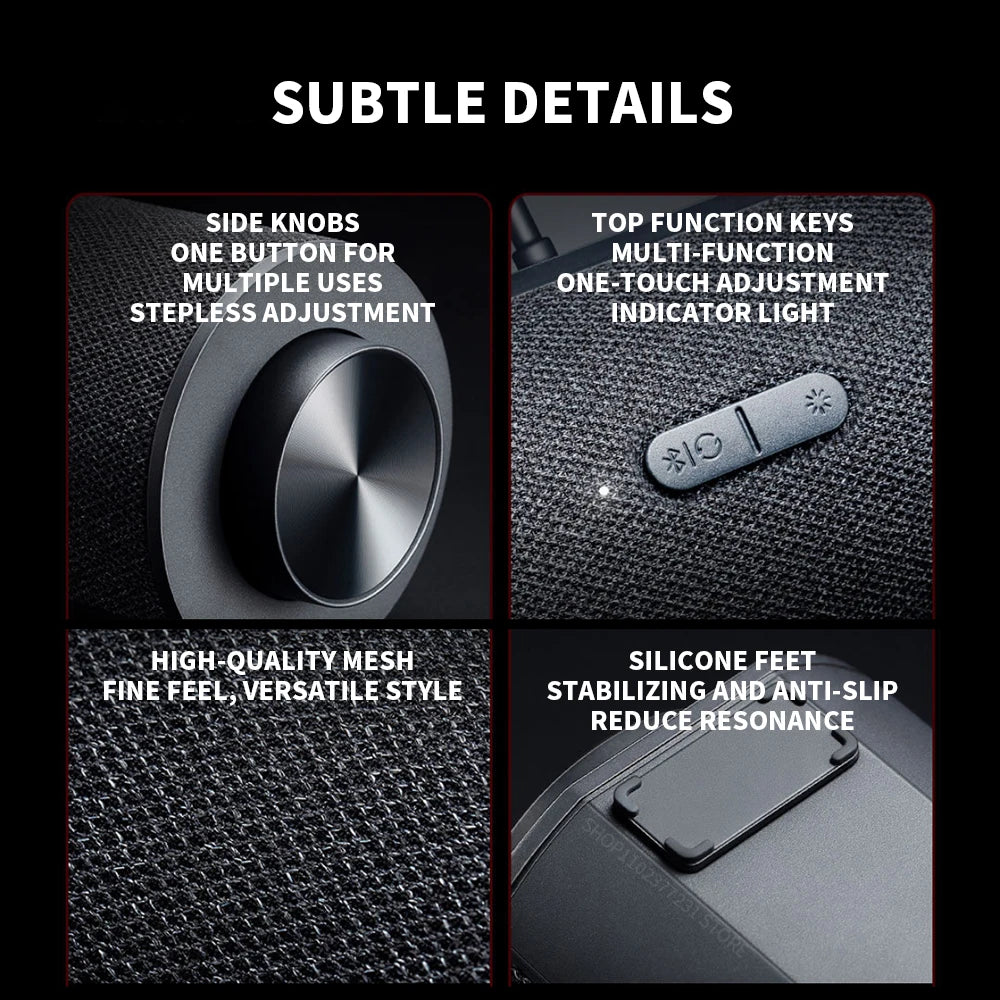 Redmi Computer Speaker Four-Unit Two-Channel Stereo RGB Ambient Light Bluetooth 5.0 Built-in Microphone Knob Control CN Version
