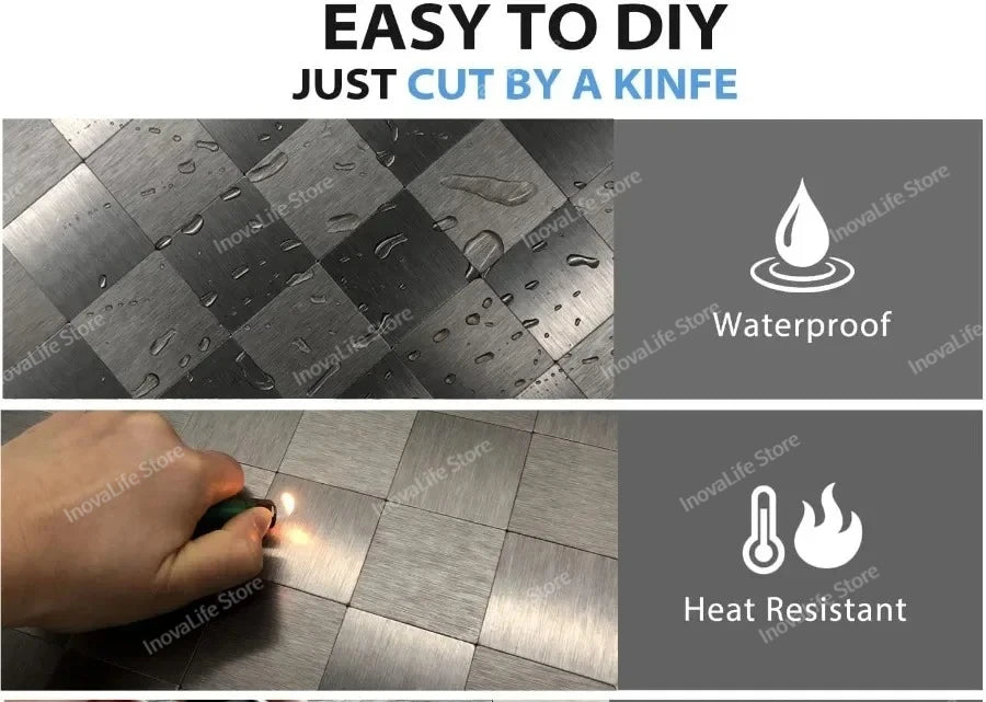 1pcs 30x30cm Waterproof 3d Wall Panels Mosaic Wall Tile Peel and Stick Self Adhesive Kitchen Bath Tile Fireproof Wall Stickers