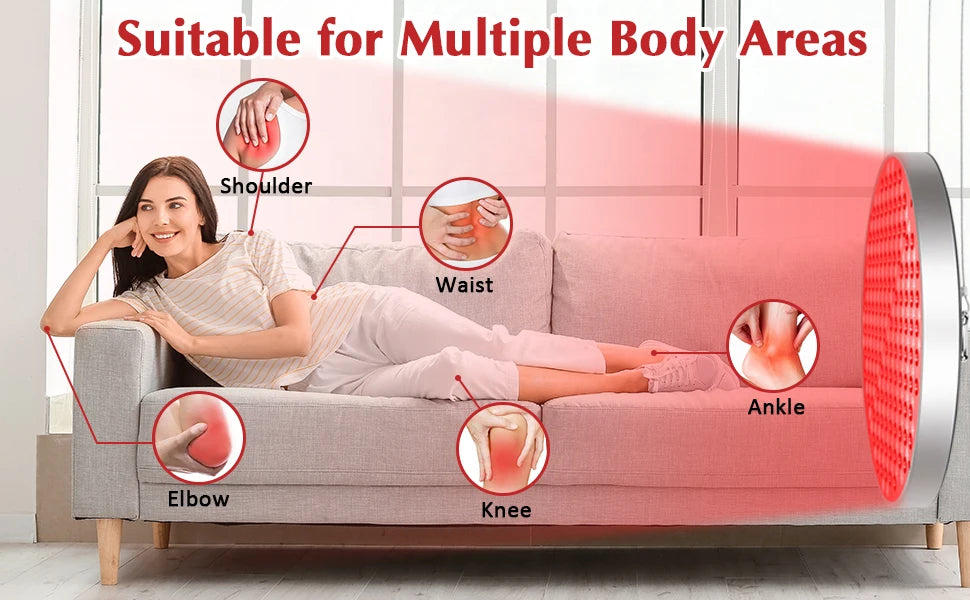 NEW Red Light Therapy Lamp LED Panel (Round)with Stand, 660 &850nm Near Infrared Light Combo,  for Pain Relief Body, Skin Beauty