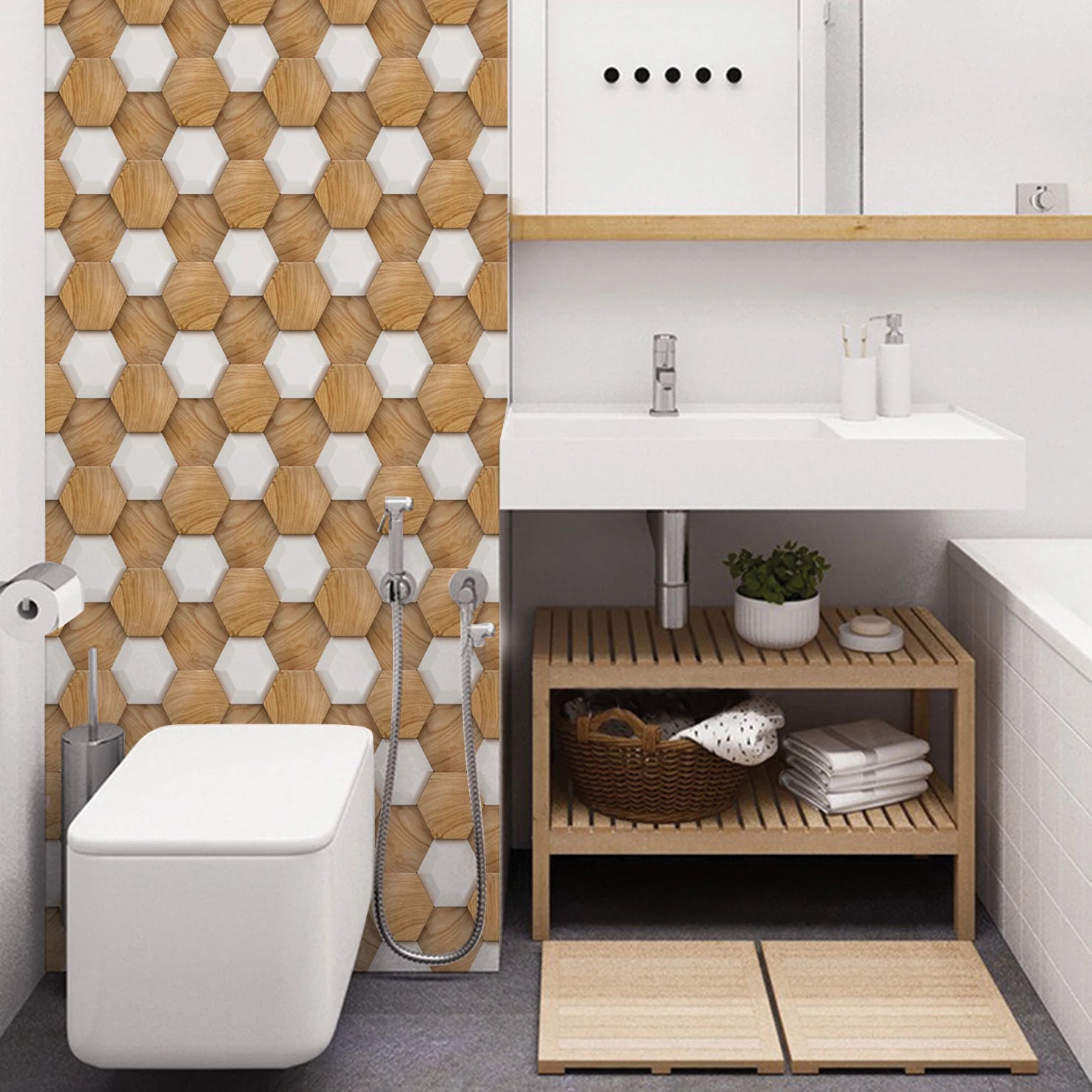 10/20Pcs Peel and Stick Tile Backsplash Thicker Design Marble Tiles 12"X12" Stick on Backsplash Self Adhesive Tiles for Any Room