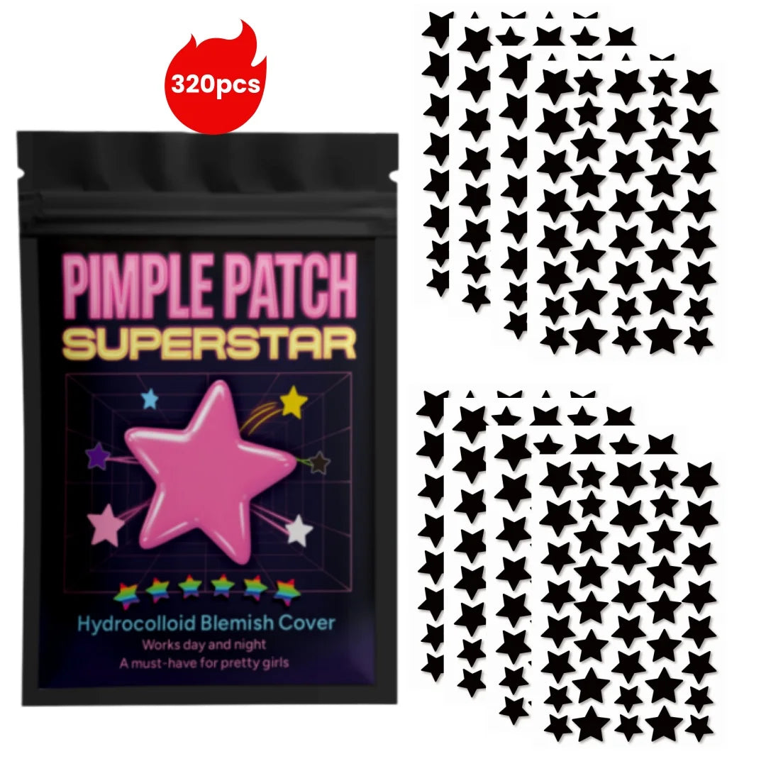 200/320/400pcs - Acne Patch, Suitable for Both Men and Women, Adult Black Star Pattern - Suitable for all skin types, acne clean