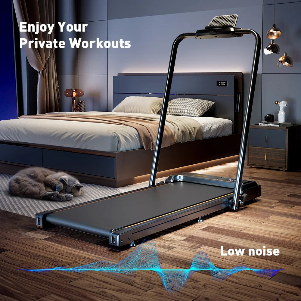 Formill FT51/FT50/FT52 Treadmill 2 In 1 Walking Running Treadmill 0.75-2.5HP Foldable Under Desk Treadmill38*95cm Running Area With Armrest LED Display Oil Drip Hole Indoor Home Gym Exercise Machine