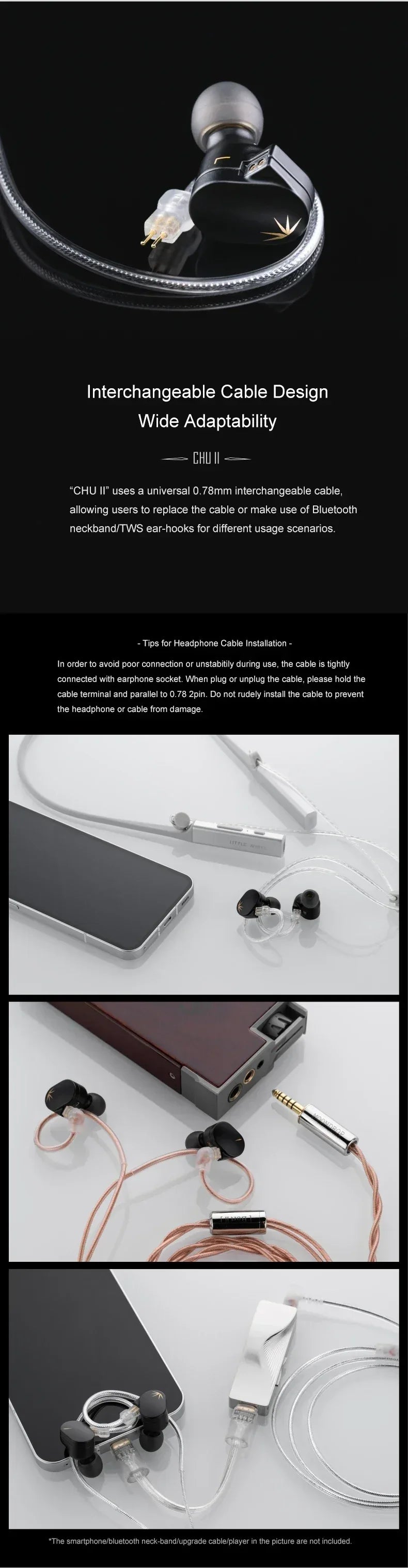 Moondrop Chu II In-Ear Monitors HiFi Wired Audio Cable by Tidesmit Tidesmit
