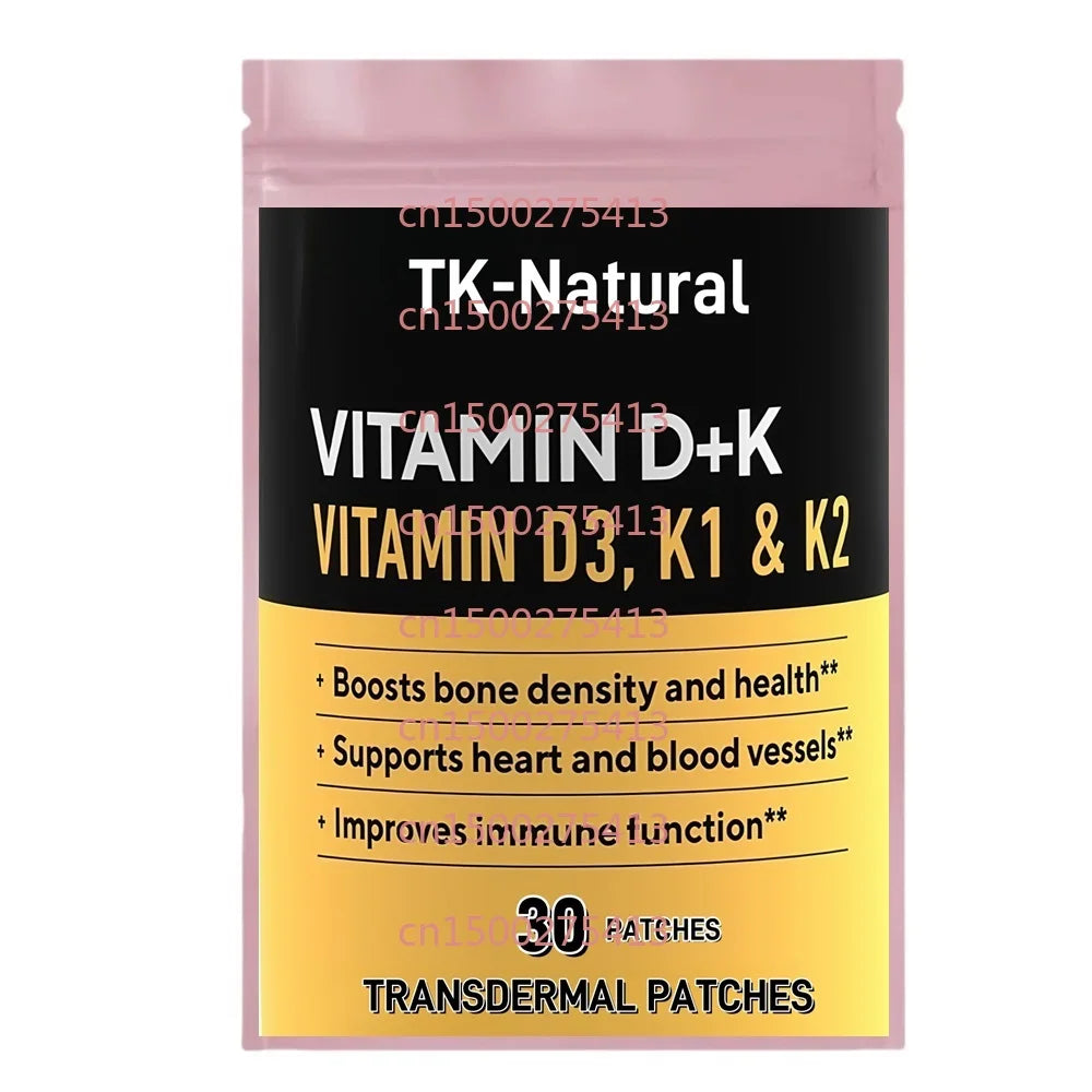 30 Patches Vitamin D3, K2 & K1 Transdermal Patches for Immunity Boost Bone Density and Health