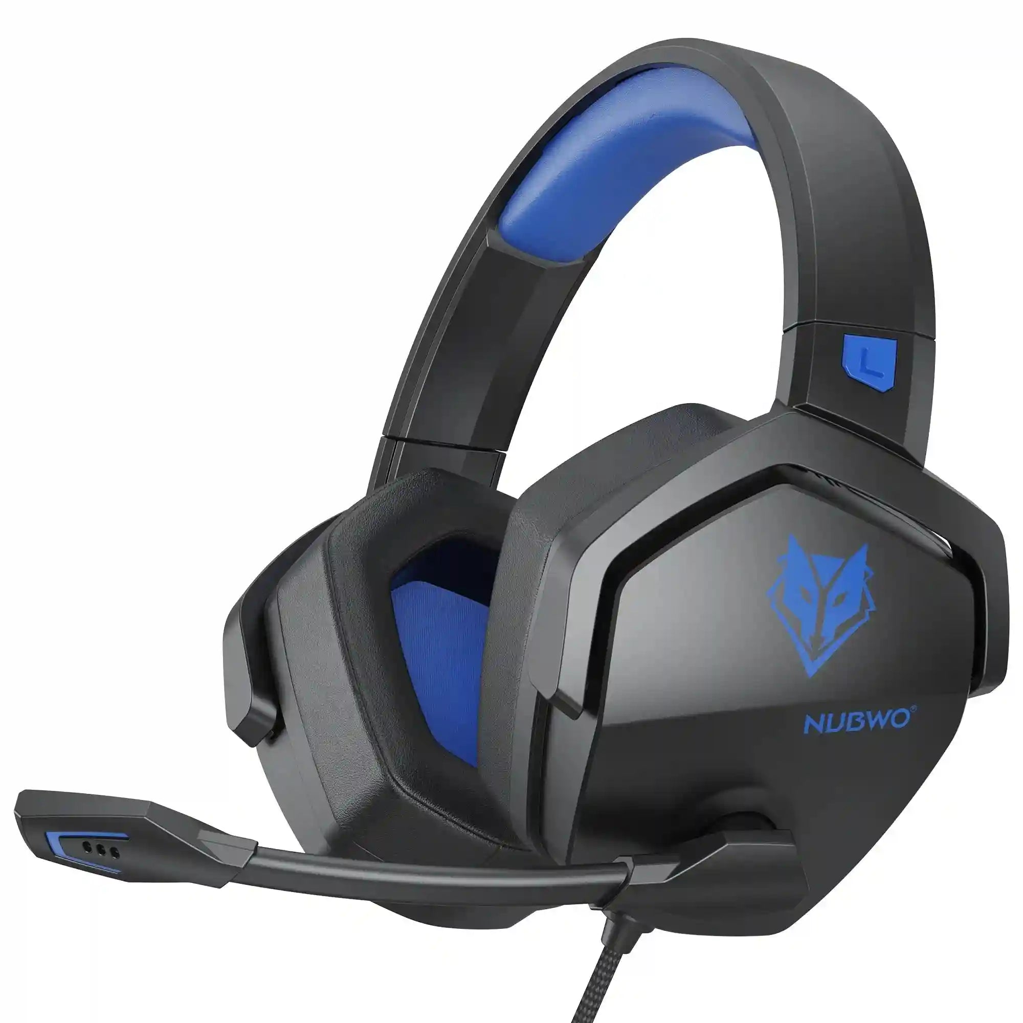 Pro Gaming Headset with Mic - Over-Ear Wired Audio for Xbox PS5 PC Blue Tidesmit