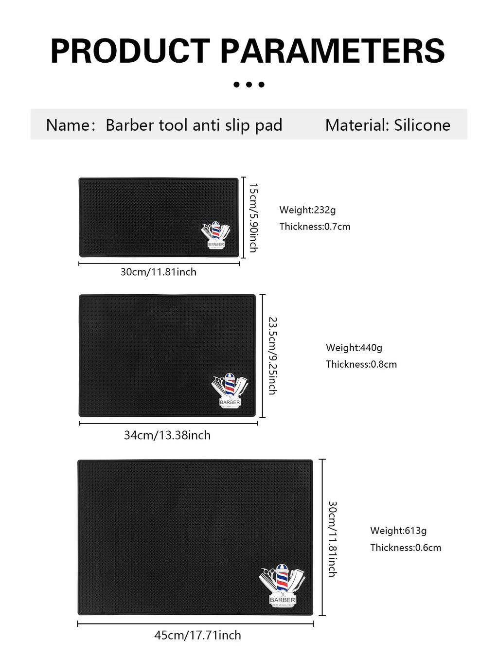 Barber Station Mat - Heat Resistant Non-Slip Tool Pad | Tidesmit Massage Chairs Tidesmit