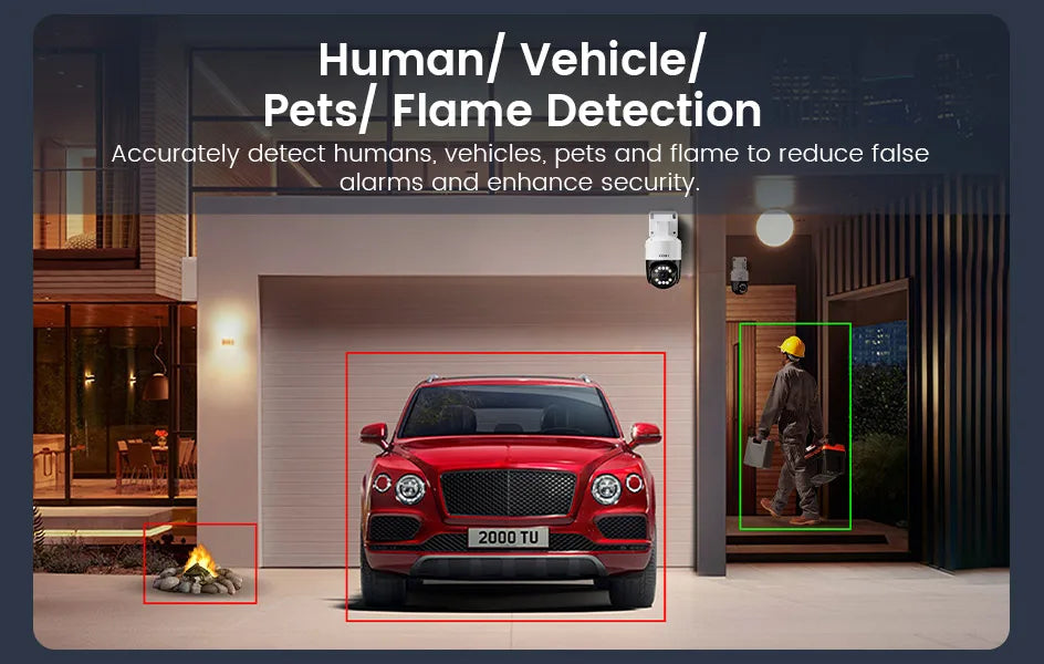 ZOSI C296 4K/3K PoE PTZ Security IP Camera Outdoor AI Detection Starlight Color Night Vision 8MP/5MP HD Video Surveillance Cam