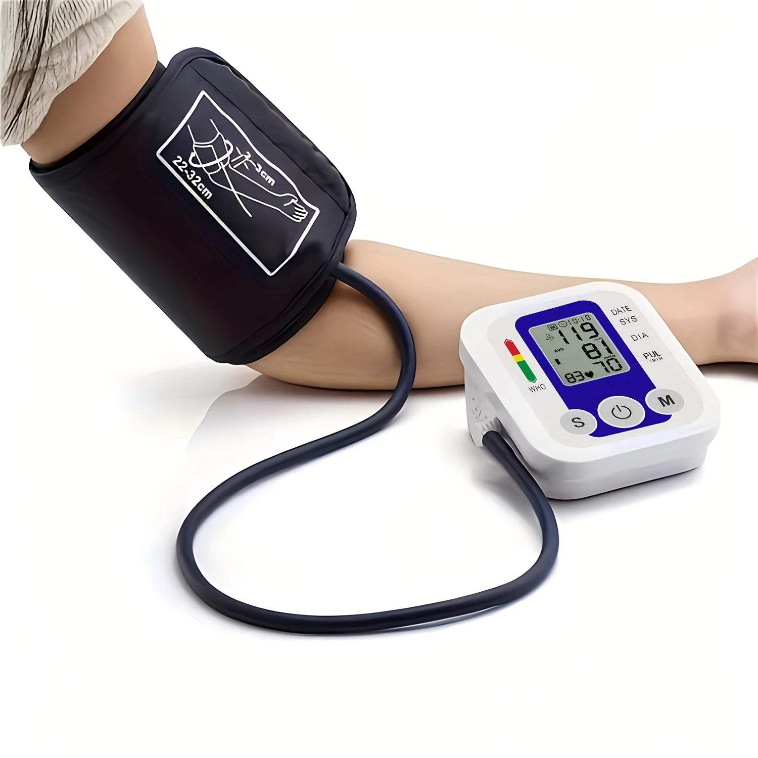 Arm Blood Pressure Test Kit Cuff Sensor Monitor BP Automatic Pressure Tonometer Tensiometer Heart Rate Pulse Meter Or Oximeter