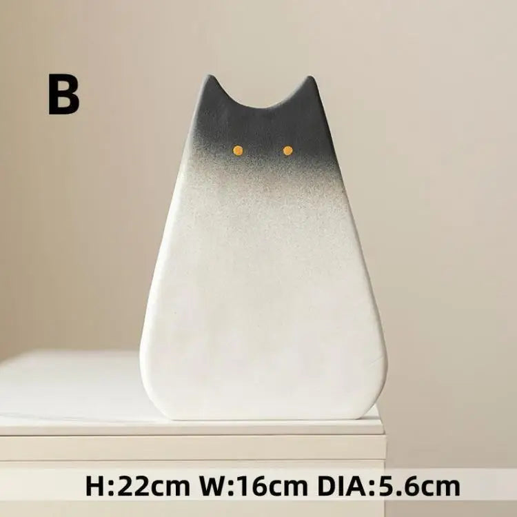 Cute cat-like ceramic vase, Nordic style, simple and cute, decoration for dried flower arrangement, hydroponic living room