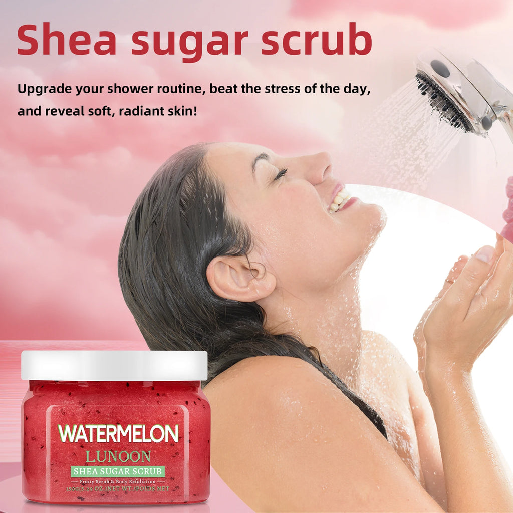 Watermelon Shea Sugar Scrub - 150g Natural Exfoliating Body Glow Scrubs Treatments Tidesmit