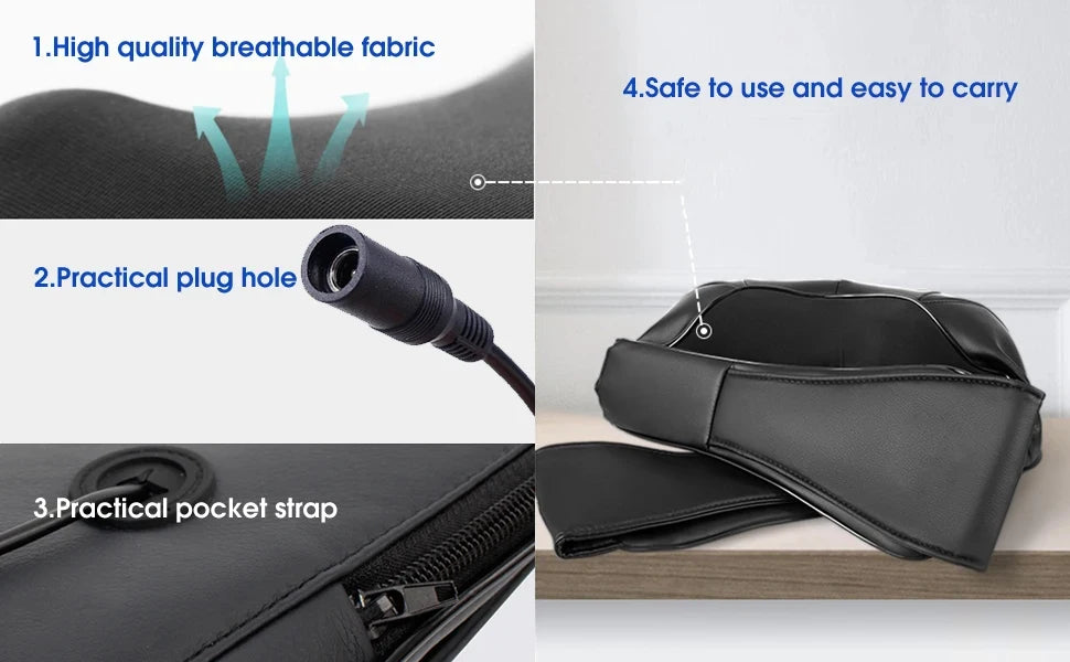 Shiatsu Neck and Shoulder Massager with Heat | Deep Tissue Relief Massage Cushion Tidesmit