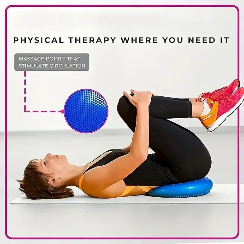 Anti-burst Inflatable Balance Pad Thickened Massage Cushion for Yoga Pilates Physical Therapy Workout