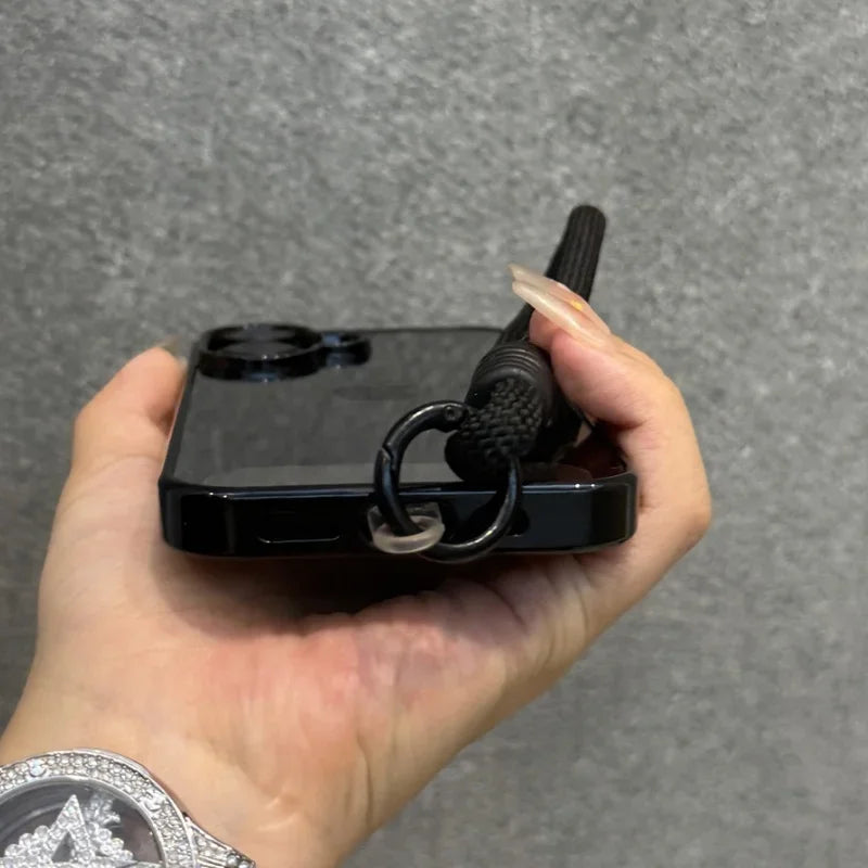 iPhone 16 Shockproof Case with Lanyard - Clear Slim Fit Acrylic Bumper Tidesmit