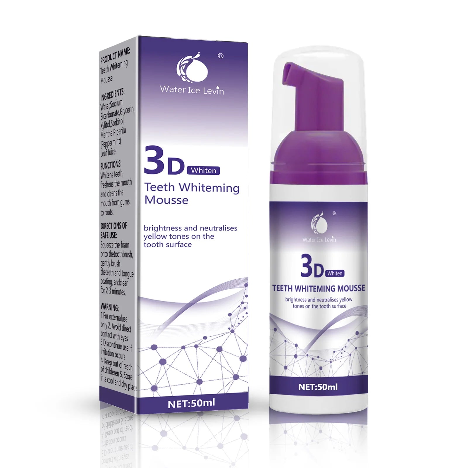 Tidesmit 50ml 3D mousse toothpaste for teeth whitening and effective stain removal