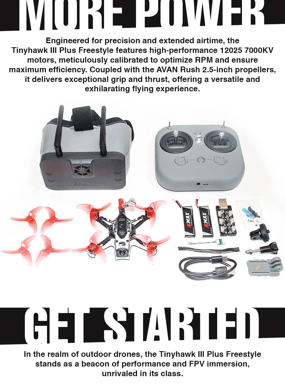 Emax Tinyhawk III Plus FPV Racing Drone - HD Zero & Analog Options Tidesmit