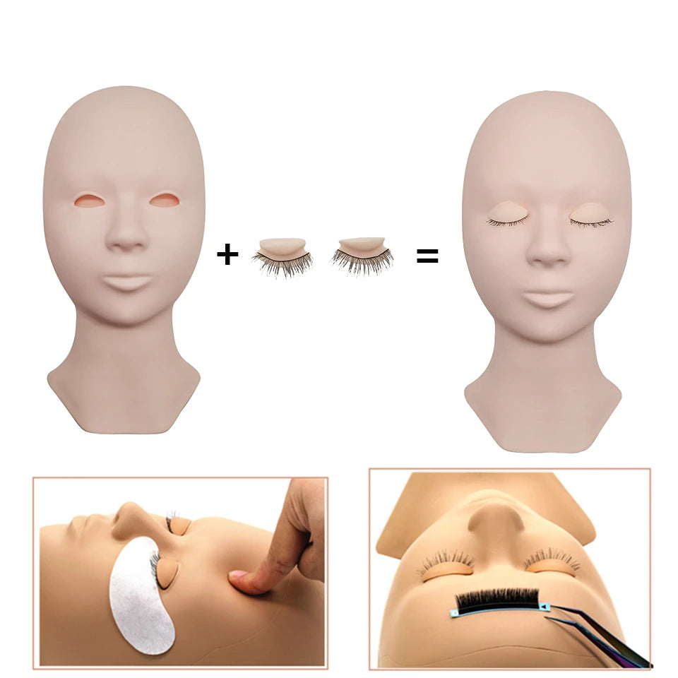 Tidesmit mannequin training head with removable eyelids for eyelash extension and face makeup practice detail view