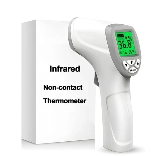 White digital infrared forehead baby thermometer for accurate, non-contact health monitoring and fever tracking.