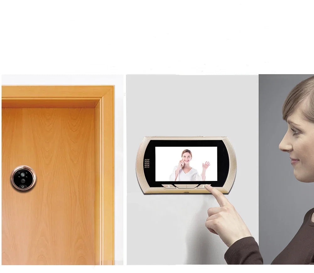 4.5 Inch Smart Digital Door Station Camera Infrared Night Vision Doorbell Door Eye Video Recording Peephole Viewer Doorbell