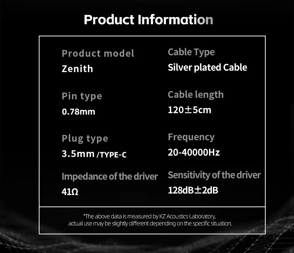 KZ Zenith Tunable HiFi Dynamic Driver IEM Earphones | Tidesmit Tidesmit
