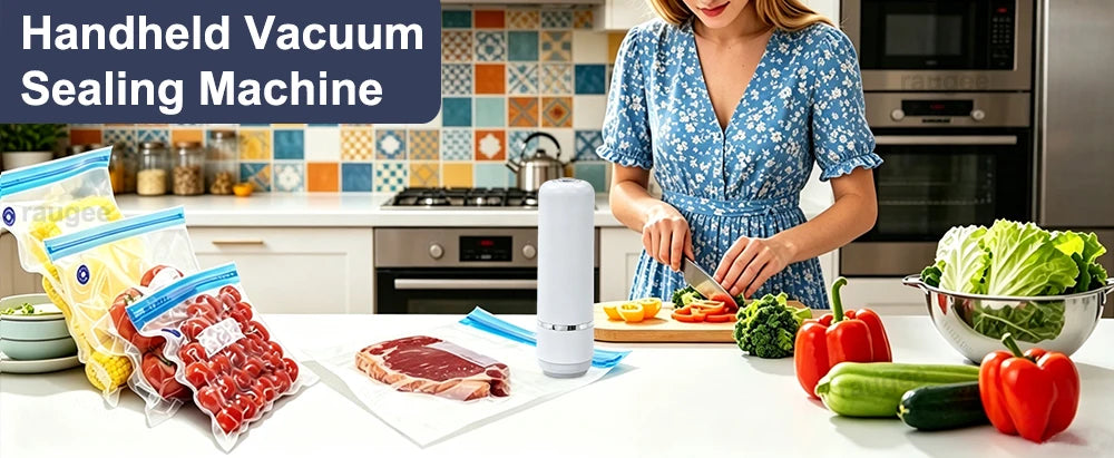 Vacuum Sealer Pump Mini Electric Air Pump Rechargeable Sealer Handheld Food Sealing Pump with Reusable Food Vacuum Packaging Bag