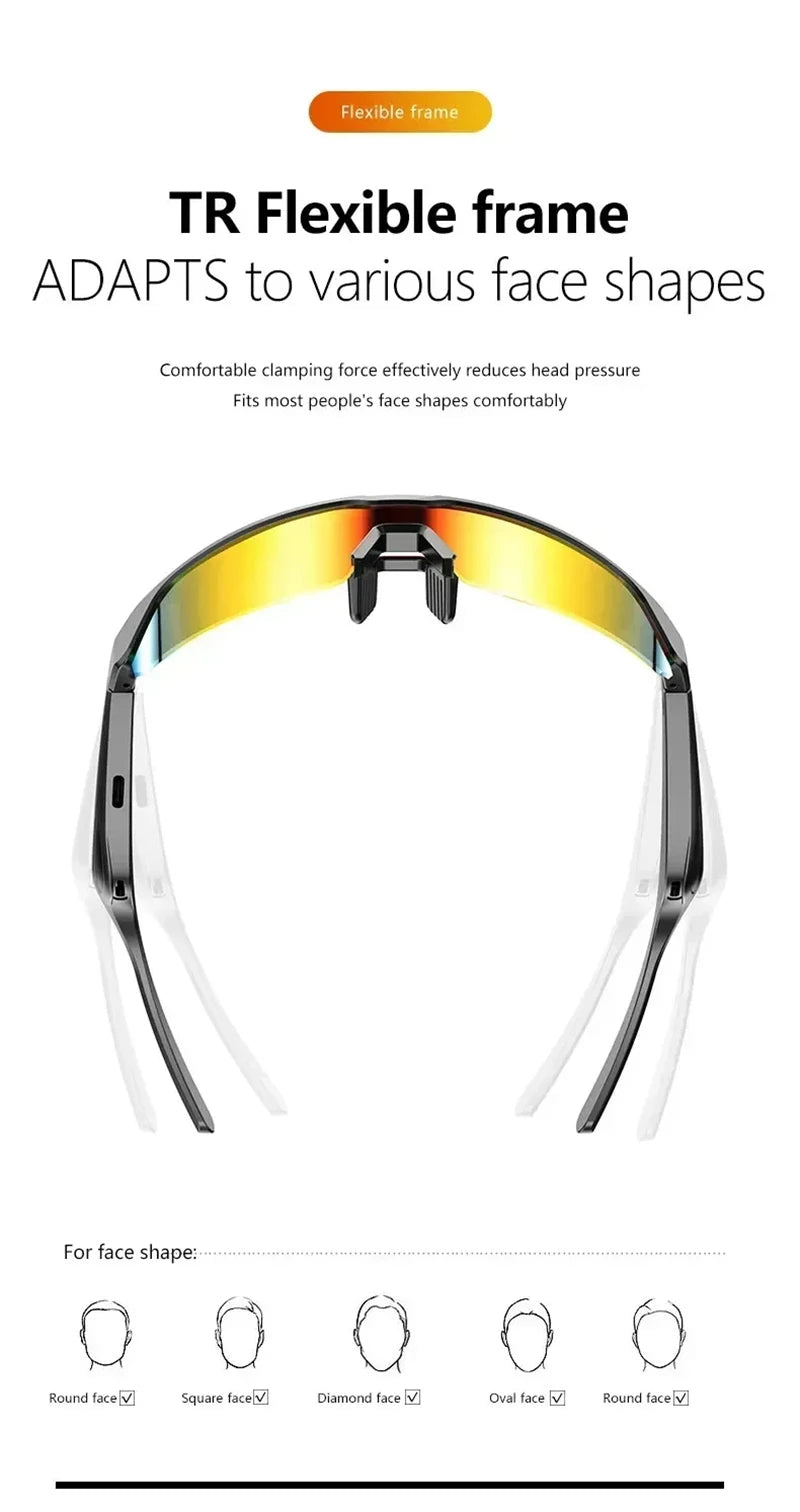 Bluetooth Cycling Sunglasses with Spatial Audio - Tidesmit Black Tidesmit