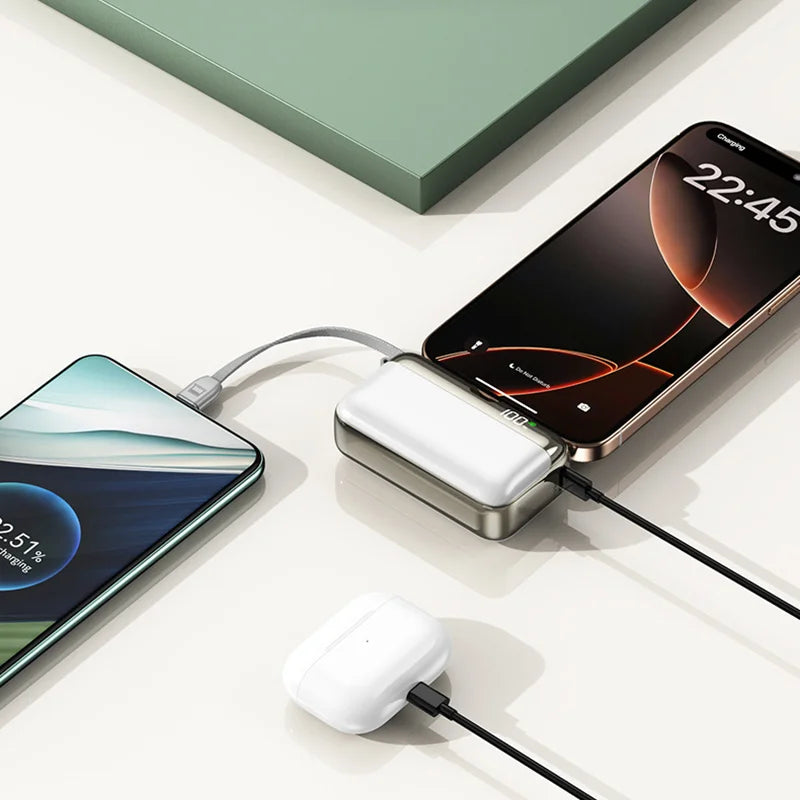 20000mAh Portable Charger with Built-in Cable - Fast Charging PD Tidesmit