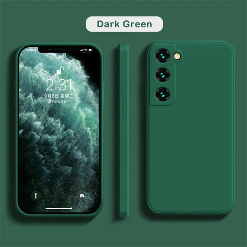 Samsung Galaxy A55 Silicone Case: Slim Shockproof Drop Protection army green Tidesmit