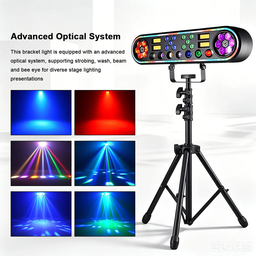 150W 5in1 Double Bee Eye Stage Light DMX512 Sound Activated Strobe RGBW LED Effect Light for DJ Disco KTV Theater