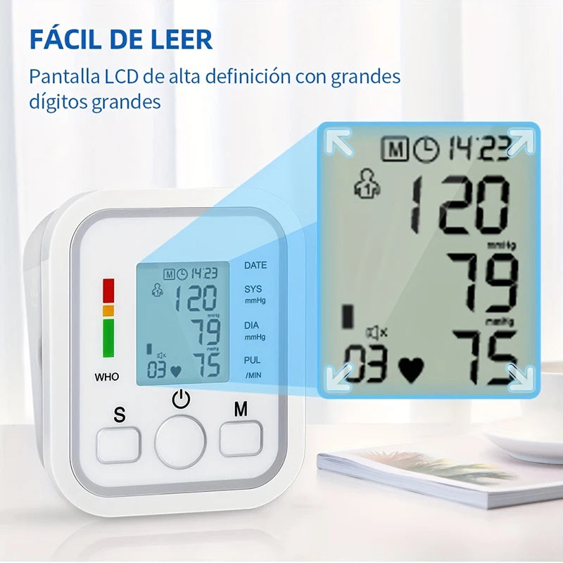 Blood Pressure Machine, Automatic Digital Upper Arm Blood Pressure Monitor with Adjustable Large Cuff