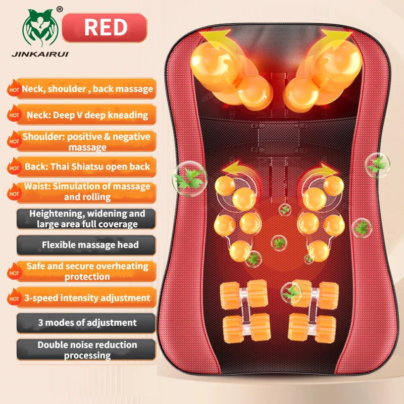Shiatsu Back Massager with Heat for Deep Tissue Muscle Relief Back Massage Instrument JC-10HSSJ Tidesmit