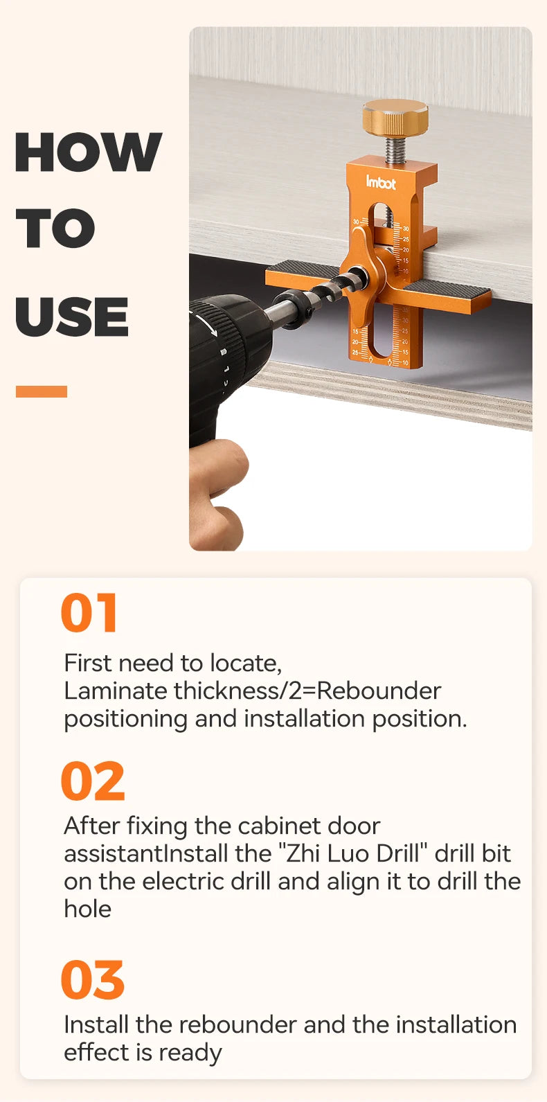 Imbot Cabinet Door Installation Aid Woodworking Fixed Multi-Functional Cabinet Wardrobe Door Artifact Quick Positioning Tool