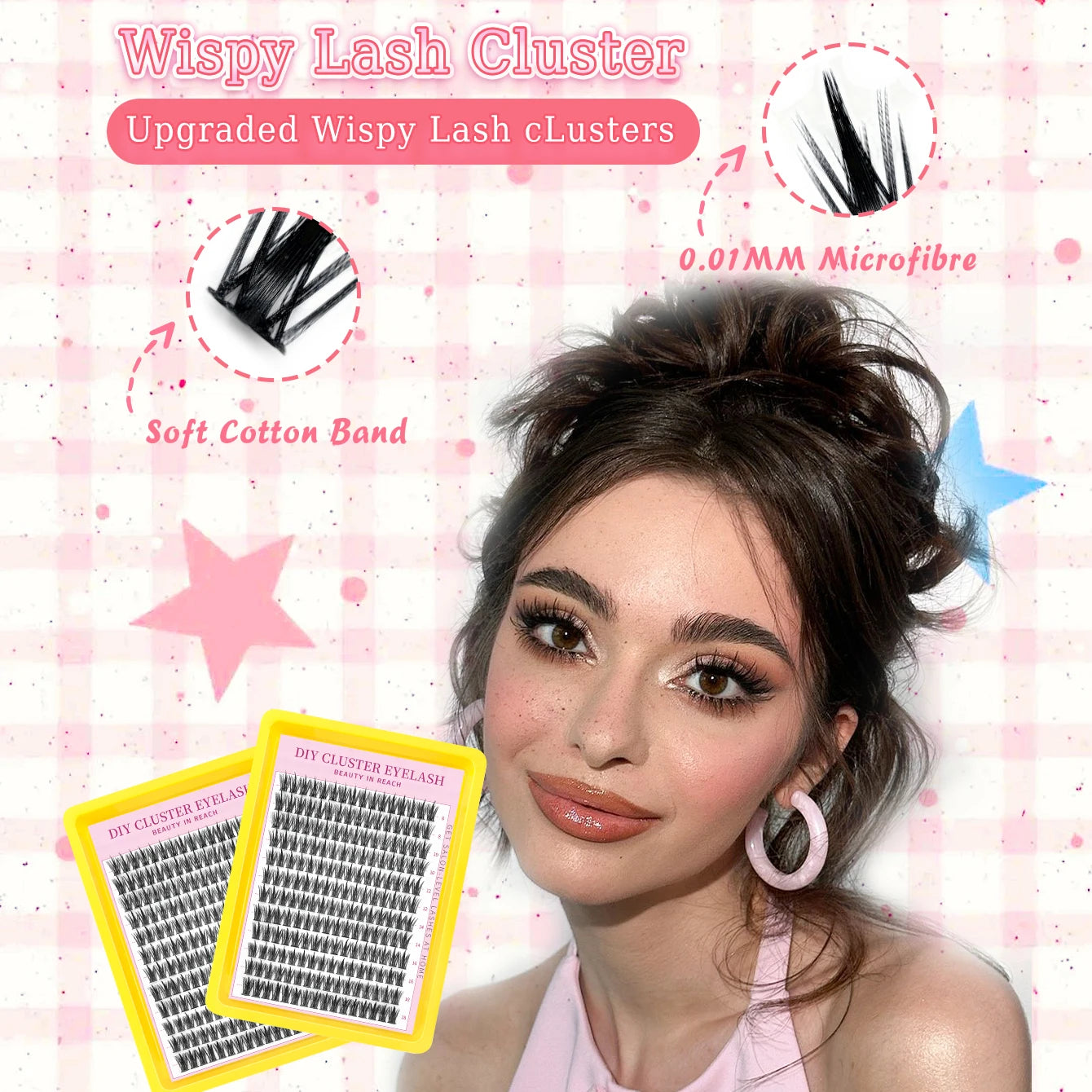 Cluster Lashes 192 Rows Faux Mink Natural 3D Extensions Mix False Eyelashes Tidesmit