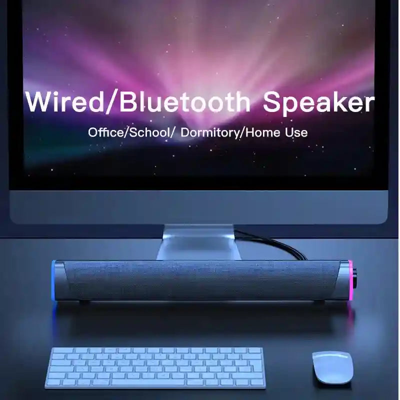 Computer Speaker Bar | 4D Stereo Wireless Audio for Desktop | Tidesmit Tidesmit