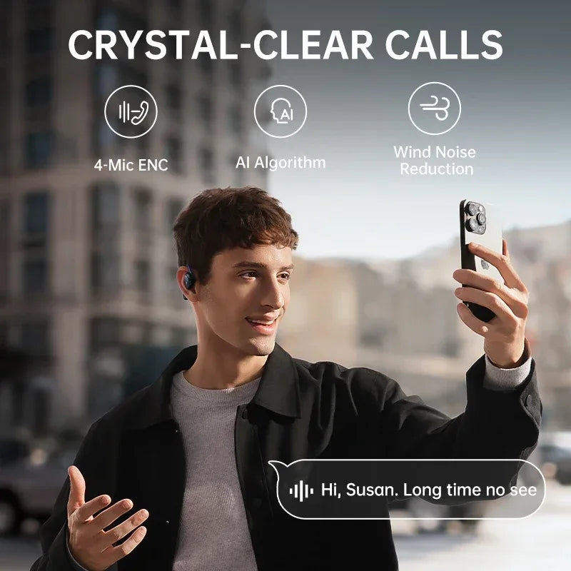 Baseus Bowie MF1/Eli 15i Fit Open-Ear Sport Wireless Earphones Bluetooth 5.4 EarHooks Big Bass Sport Earbuds 60Hrs Playtime Tidesmit