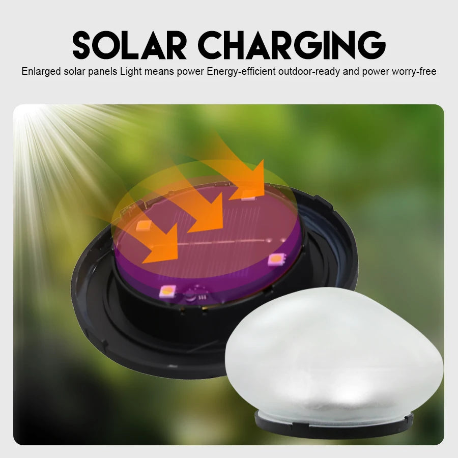 Solar Stone Light Frosted Glass Ground Lamp Outdoor Waterproof Lantern for Garden Green Light Lawn Courtyard Decorative Lamp