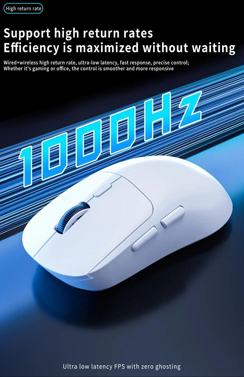 New M348 Superlight Mouse Bluetooth 2.4G Wireless Gaming Mouse Flagship Chip Gaming Sensor 6 Adjustable DPI for Office Game